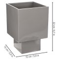 Vaso cúbico cinza com base para decoração moderna, 22 cm | Floristik24.pt
