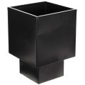Floristik24 Vaso cúbico preto com base, moderno, 22 cm