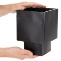 Vaso cúbico preto com base, moderno, 22 cm | Floristik24.pt