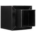 Vaso cúbico preto com base,