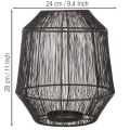 Castiçal preto, lanterna decorativa, cesto de arame, Ø24cm, A28cm | Floristik24.pt