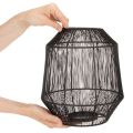 Castiçal preto, lanterna decorativa, cesto de arame, Ø24cm, A28cm | Floristik24.pt