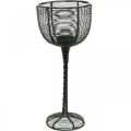 Floristik24 Suporte para velas copo de vinho decorativo em metal preto Ø10cm A26,5cm