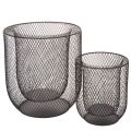 Floristik24 Castiçal de arame preto em forma de cesta, Ø28,5/18 cm, conjunto de 2
