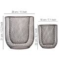 Castiçal de arame preto em forma de cesta, Ø28,5/18 cm, conjunto de 2 | Floristik24.pt