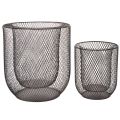 Castiçal de arame preto em forma de cesta, Ø28,5/18 cm, conjunto de 2 | Floristik24.pt