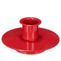 Floristik24 Castiçais pequenos vermelhos para velas cônicas de 8 cm, conjunto com 3 peças.
