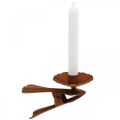 Floristik24 Castiçal para fixação, Advento, decoração de velas em pátina metálica Ø8,5cm L16cm