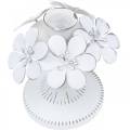 Floristik24 Decoração de primavera, lustre de metal com flores, decoração de casamento, castiçal, decoração de mesa