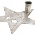 Floristik24 Estrela de decoração de metal, castiçal cônico para prata de Natal, visual antigo 20cm × 19,5cm