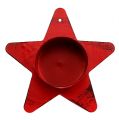 Floristik24 Porta-vela em formato de estrela para luz azul 10x7cm vermelha