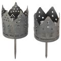 Floristik24 Castiçais para velas pequenas com ponta, em formato de casinha, para velas de pilar, 6 cm, 2 peças