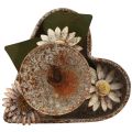 Floristik24 Castiçal coração de metal com flores porta-velas vintage ferrugem 14×13cm