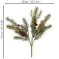 Ramo de pinheiro artificial com decoração de cone, 41 cm | Floristik24.pt