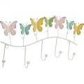 Floristik24 Decoração de primavera, trilho de gancho com borboletas, decoração de metal, guarda-roupa decorativo 36cm