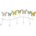 Floristik24 Decoração de primavera, trilho de gancho com borboletas, decoração de metal, guarda-roupa decorativo 36cm