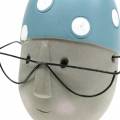 Floristik24 Nadador de cabeça decorativa com óculos e touca de banho branco azul H15cm / 16cm 2pcs