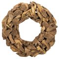 Floristik24 Guirlanda decorativa feita de peças de madeira natural, redonda, 35 cm