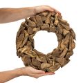 Guirlanda decorativa feita de peças de madeira natural, redonda, 35 cm | Floristik24.pt
