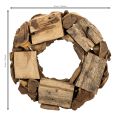Guirlanda decorativa feita de peças de madeira natural, redonda, 35 cm | Floristik24.pt