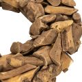 Guirlanda decorativa feita de peças de madeira natural, redonda, 35 cm | Floristik24.pt