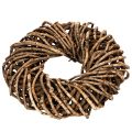 Guirlanda feita de galhos naturais, guirlanda redonda de rattan para artesanato, 35 cm | Floristik24.pt