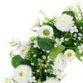 Floristik24 Coroa de flores branco deco Coroa de porta Bellis flores de seda Ø30cm