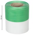 Fita para guirlanda em moiré verde e branco, 100 mm x 25 m - fita nacional, fita de amarração em tafetá, fita para laço, fita decorativa | Floristik24.pt