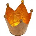 Suporte de luz de chá coroa decoração de metal com aparência de ouro ferrugem H11cm | Floristik24.pt
