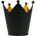 Floristik24 Suporte para velas de chá coroa decoração em metal ouro preto H11cm