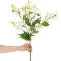 Flor artificial Gloriosa, branca e amarela, elegante ramo florido para decoração, 80 cm, 3 peças. | Floristik24.pt