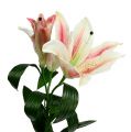 Floristik24 Artificial Lily Pink com Real Touch 100cm