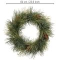 Coroa artificial de ramos de pinheiro com pinhas, 60 cm | Floristik24.pt