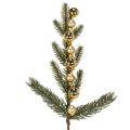 Floristik24 Ramo de pinheiro artificial com mini enfeites de Natal dourados, 46 cm, 2 peças