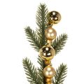 Ramo de pinheiro artificial com mini enfeites de Natal dourados, 46 cm, 2 peças | Floristik24.pt