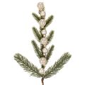 Floristik24 Ramo de pinheiro artificial com mini bolas de Natal brancas, 46 cm, 2 peças