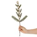 Ramo de pinheiro artificial com mini bolas de Natal brancas, 46 cm, 2 peças | Floristik24.pt
