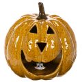 Abóbora de cerâmica com rosto, decoração LED, Halloween, 19 cm | Floristik24.pt