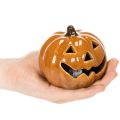 Abóbora de cerâmica com LED para decoração de Halloween (pequena, 10 cm) | Floristik24.pt