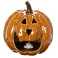 Abóbora de cerâmica decorativa de Halloween com LED, 15 cm | Floristik24.pt