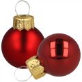 Floristik24 Mini bolas de natal vidro vermelho fosco/brilhante Ø2cm 44 peças
