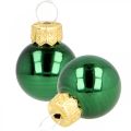 Floristik24 Mini bolas de natal vidro verde mate/brilhante Ø2cm 44p