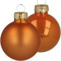 Floristik24 Bolas de Natal bolas de vidro laranja fosco/brilhante Ø4cm 60p