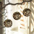 Floristik24 Enfeite de Natal com estampa de leopardo e glitter dourado, 7 cm, conjunto com 3 peças