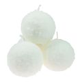 Floristik24 Velas bola velas bolas de neve brancas velas bola Ø10cm 4 unidades