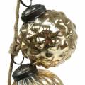 Floristik24 Guirlanda decoração de natal bolas de árvore de natal ouro 120cm