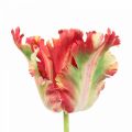 Floristik24 Flor artificial, papagaio tulipa vermelho amarelo, flor de primavera 69cm