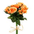 Floristik24 Buquê de flores artificiais com rosas laranja L26 cm 3 unidades