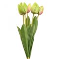 Floristik24 Flores artificiais verde tulipa, flor de primavera 48 cm pacote de 5