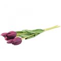 Floristik24 Flores artificiais tulipa roxa, flor de primavera 48 cm pacote de 5